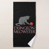 Dungeon Meowster Funny RPG Cat met Dice Badhanddoek (Badhanddoek)