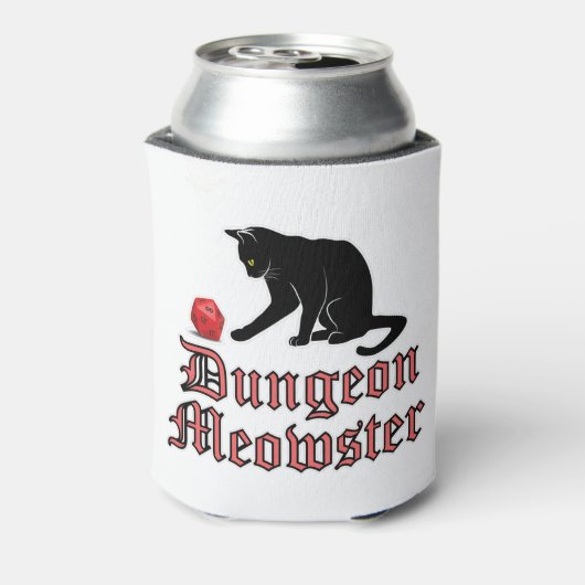 Dungeon Meowster Funny RPG Cat met Dice Blikjeskoeler (Blikje Achterkant)