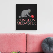 Dungeon Meowster Funny RPG Cat met Dice Canvas Afdruk (Insitu (Woonkamer))