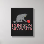 Dungeon Meowster Funny RPG Cat met Dice Canvas Afdruk (Voorkant)