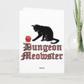 Dungeon Meowster Funny RPG Cat met Dice Feestdagen Kaart (Achterkant)