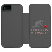Dungeon Meowster Funny RPG Cat met Dice Incipio iPhone Portemonnee Hoesje (Agenda Open)
