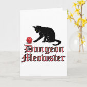 Dungeon Meowster Funny RPG Cat met Dice Kaart (Gele Bloem)