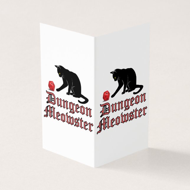 Dungeon Meowster Funny RPG Cat met Dice Kaart (Buitenkant)