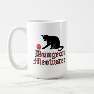 Dungeon Meowster Funny RPG Cat met Dice Koffiemok