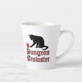 Dungeon Meowster Funny RPG Cat met Dice Latte Mok (Rechts)