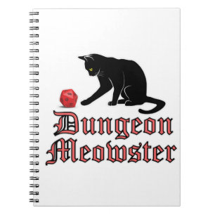 Dungeon Meowster Funny RPG Cat met Dice Notitieboek