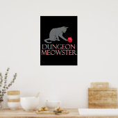 Dungeon Meowster Funny RPG Cat met Dice Poster (Keuken)