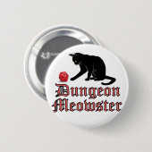 Dungeon Meowster Funny RPG Cat met Dice Ronde Button 5,7 Cm (Voorkant /achterkant)