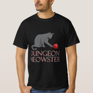 Dungeon Meowster Funny RPG Cat met Dice T-shirt