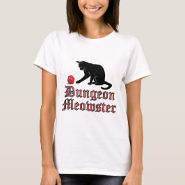 Dungeon Meowster Funny RPG Cat met Dice T-shirt