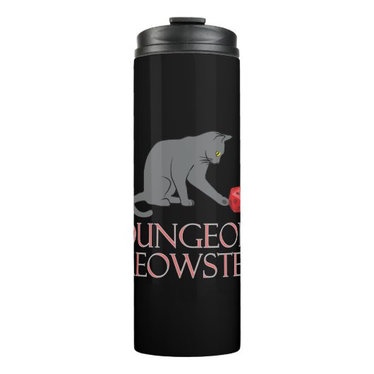 Dungeon Meowster Funny RPG Cat met Dice Thermosbeker (Voorkant)