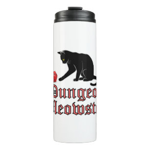 Dungeon Meowster Funny RPG Cat met Dice Thermosbeker