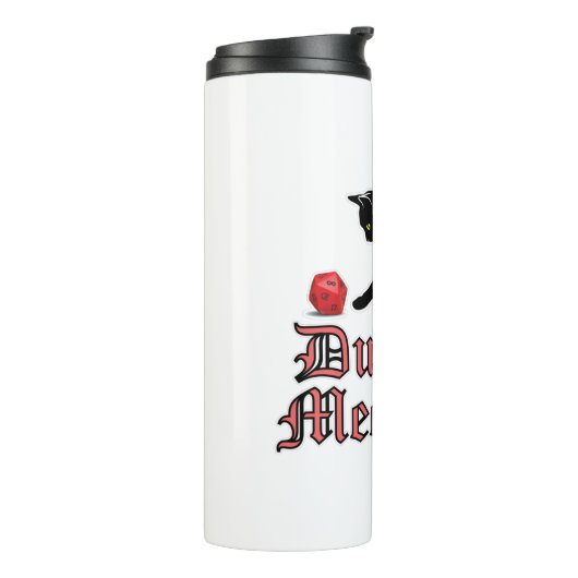 Dungeon Meowster Funny RPG Cat met Dice Thermosbeker (Gedraaid links)