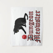 Dungeon Meowster Funny RPG Cat met Dice Wandkleed (Voorkant)