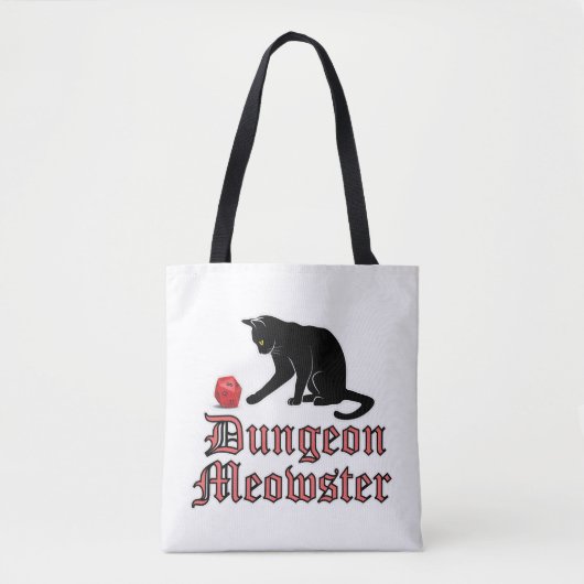 Dungeon Meowster Funny RPG Cat with Dice Tote Bag (Voorkant)