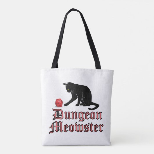 Dungeon Meowster Funny RPG Cat with Dice Tote Bag (Achterkant)