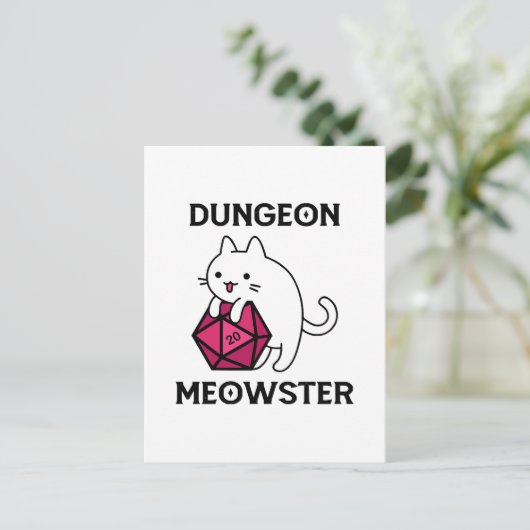 Dungeon Meowster Kat Grappig Briefkaart (Staand voorkant)