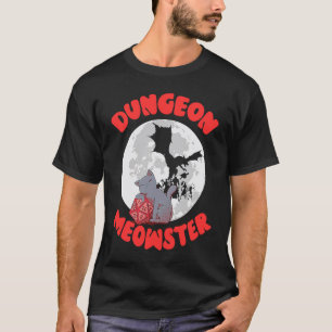 dungeon meowster kat Tafelblad Gamer Rollenspeler T-shirt