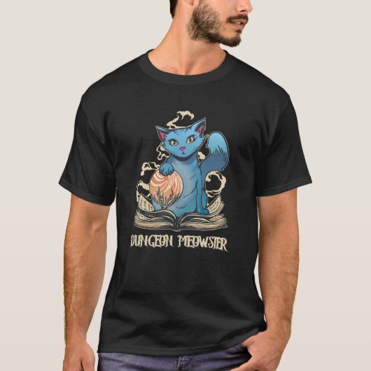 Dungeon Meowster Nerdy Gamer Cat T-shirt (Voorkant)