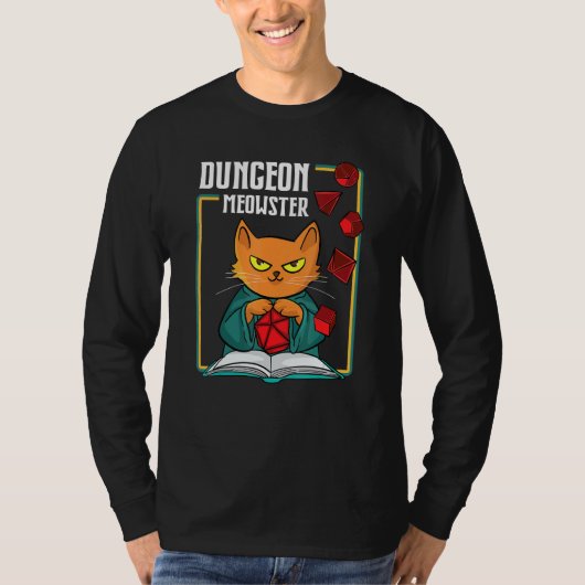 Dungeon Meowster Rpg Tabletop Gaming Dm Role Playe T-shirt (Voorkant)