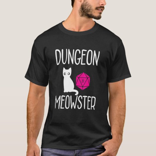 Dungeon Meowster Rpg Tabletop Gaming Dm T-shirt (Voorkant)