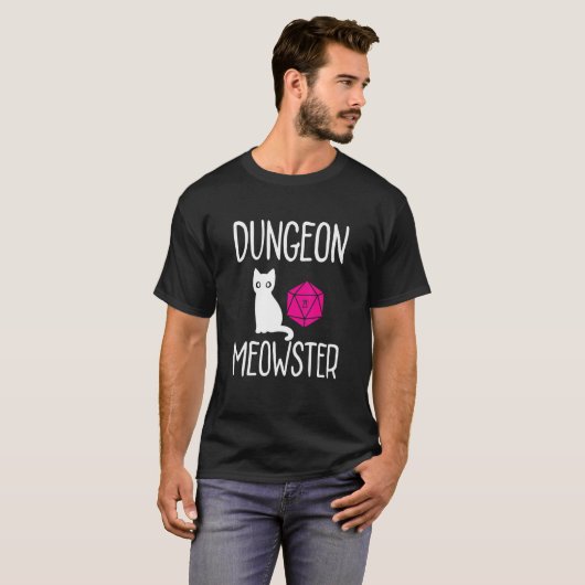 Dungeon Meowster Rpg Tabletop Gaming Dm T-shirt (Voorkant volledig)