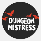 Dungeon Mistress Ronde Sticker (Voorkant)