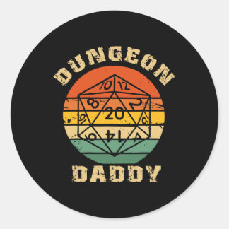 Dungeon papa Shirt voor vader Ronde Sticker