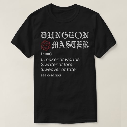 Dungeon RPG Master Dice Rolling Boss Dragon birthd T-shirt (Design voorkant)
