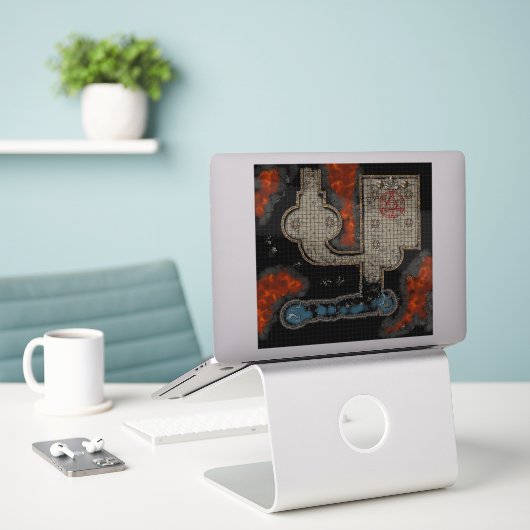 Dungeon Tegel Sticker: Occulte Ondergrond Sticker (Laptop op bureau)