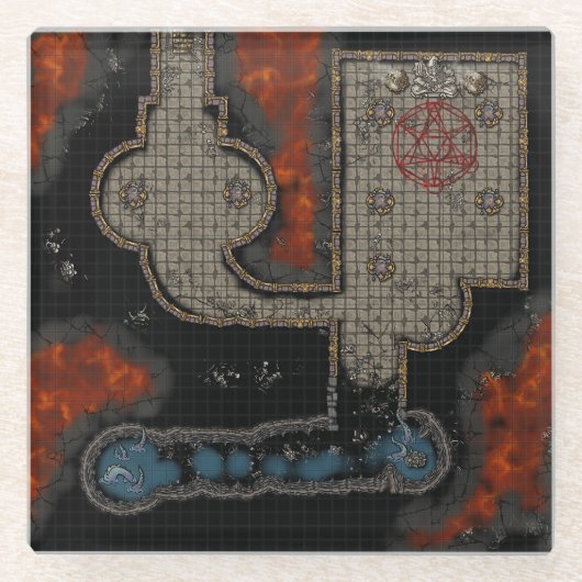 Dungeon Tile Coaster: Occultist Ondergrond Glazen Onderzetter (Voorkant)