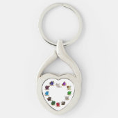 Dungeons and Dragons Class Dice Design hart Sleutelhanger (Voorkant)