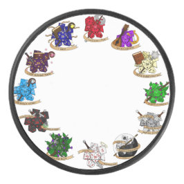 Dungeons and Dragons Class Dice Design Hockey Puck