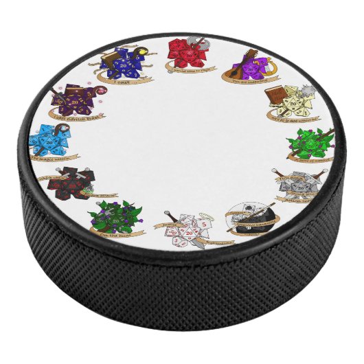 Dungeons and Dragons Class Dice Design Hockey Puck (3/4)