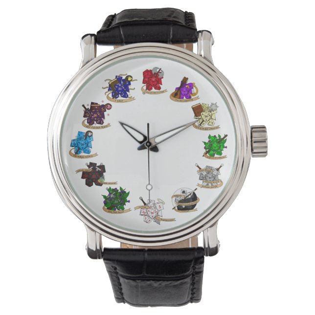 Dungeons and Dragons Class Dice Design Horloge (Voorkant)
