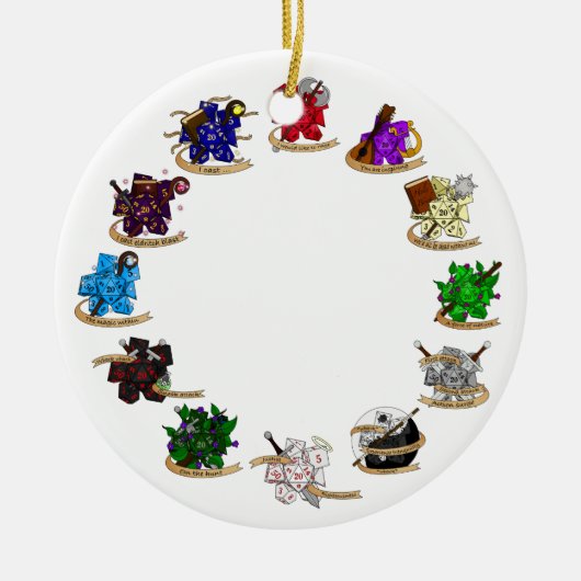 Dungeons and Dragons Class Dice Design Keramisch Ornament (Voorkant)