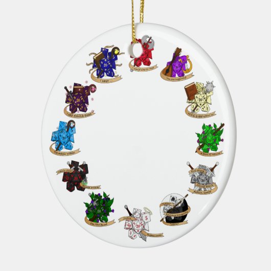 Dungeons and Dragons Class Dice Design Keramisch Ornament (Links)