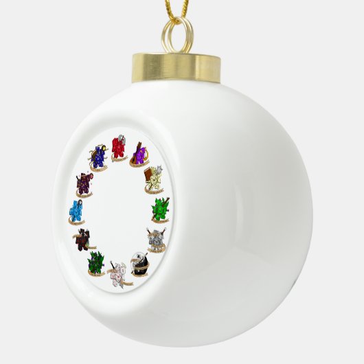 Dungeons and Dragons Class Dice Design Keramische Bal Ornament (Rechts)