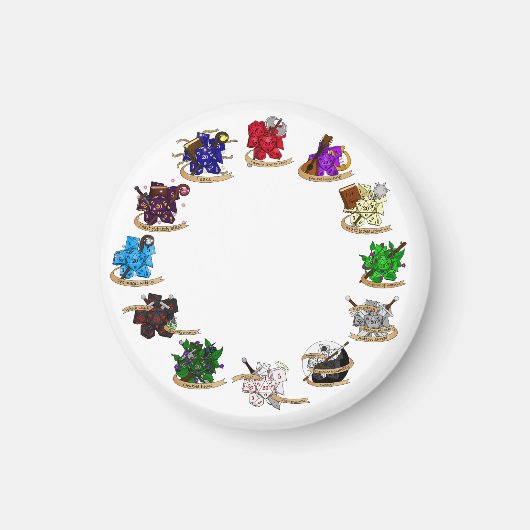 Dungeons and Dragons Class Dice Design Magneet (Voorkant)