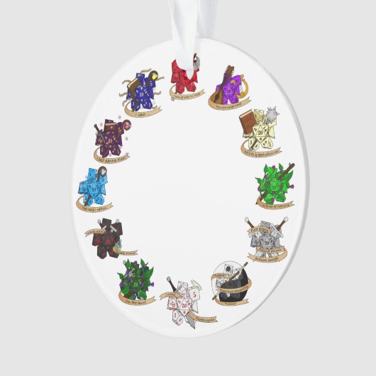 Dungeons and Dragons Class Dice Design Ornament (voorkant)