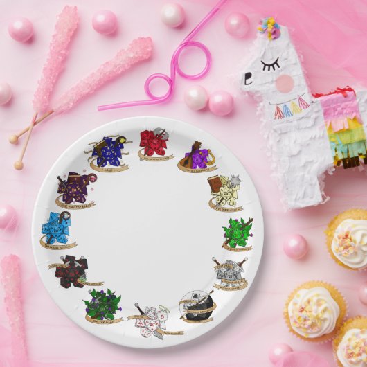 Dungeons and Dragons Class Dice Design Papieren Bordje (Feest)