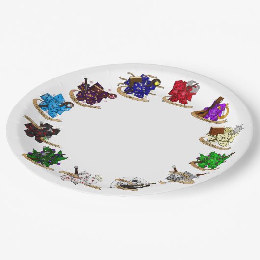 Dungeons and Dragons Class Dice Design Papieren Bordje (Gekanteld)
