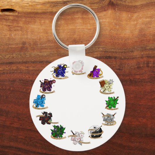 Dungeons and Dragons Class Dice Design Sleutelhanger (Achterkant)