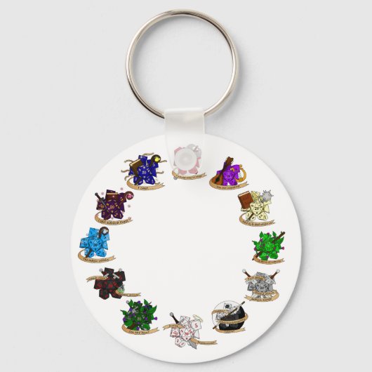 Dungeons and Dragons Class Dice Design Sleutelhanger (Achterkant)