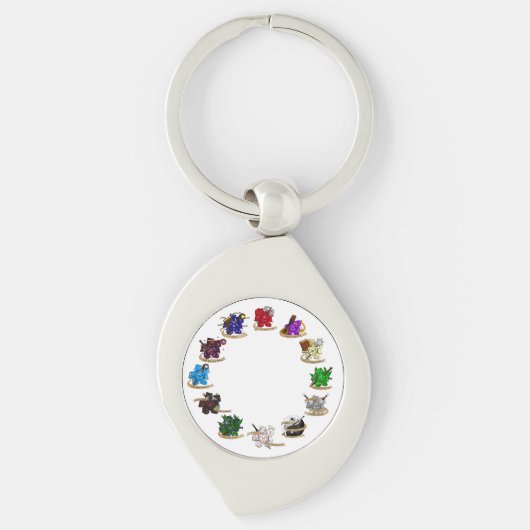 Dungeons and Dragons Class Dice Design Sleutelhanger (Voorkant)