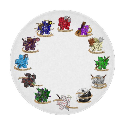 Dungeons and Dragons Class Dice Design Snijplank (Voorkant)