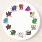 Dungeons and Dragons Class Dice Design Zandsteen Onderzetter (Voorkant)