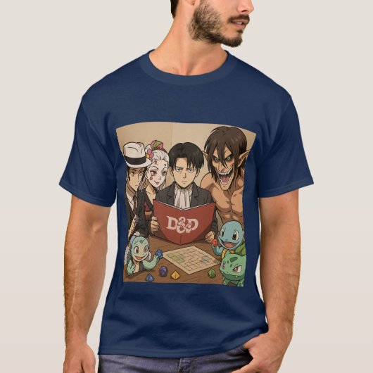 Dungeons and Dragons met vrienden T-shirt (Voorkant)