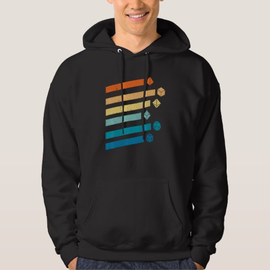 Dungeons Dice D20 Dragons Retro D20 Rpg Hoodie (Voorkant)